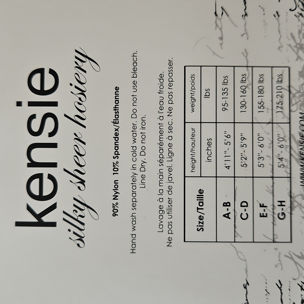 Kensie Silky Sheer Hosiery in Nude Size E/F 5'3"-6'0" 155-180lbs NEW - Picture 3 of 6